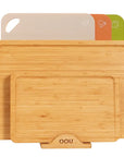 OOU® Bamboo & Plastic 5-Piece Cutting Board Set with Organizer