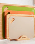 OOU® Bamboo & Plastic 5-Piece Cutting Board Set with Organizer