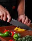 OOU® Black Shark Series – 15-Piece High Carbon Stainless Steel Knife Set with Walnut Wood Block