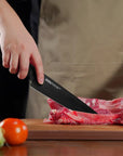 OOU® Black Shark Series – 15-Piece High Carbon Stainless Steel Knife Set with Walnut Wood Block