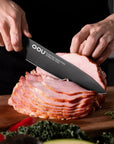 OOU® 6-Piece Compact Knife Set with Block & Sharpener