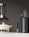 OOU® 6-Piece Compact Knife Set with Block & Sharpener