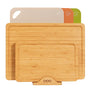OOU® Bamboo & Plastic 5-Piece Cutting Board Set with Organizer