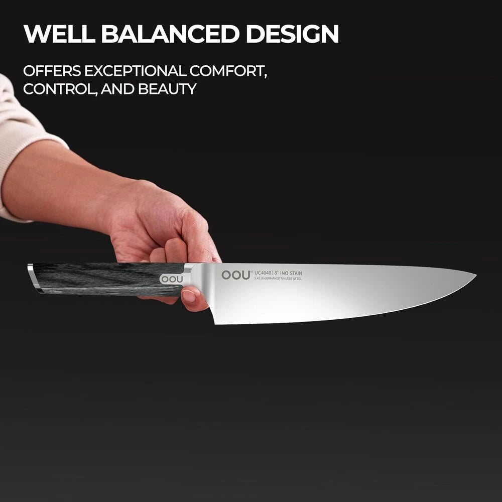 OOU®  8&quot; Chef Knife – Ultra-Sharp German Steel, Ergonomic Handle