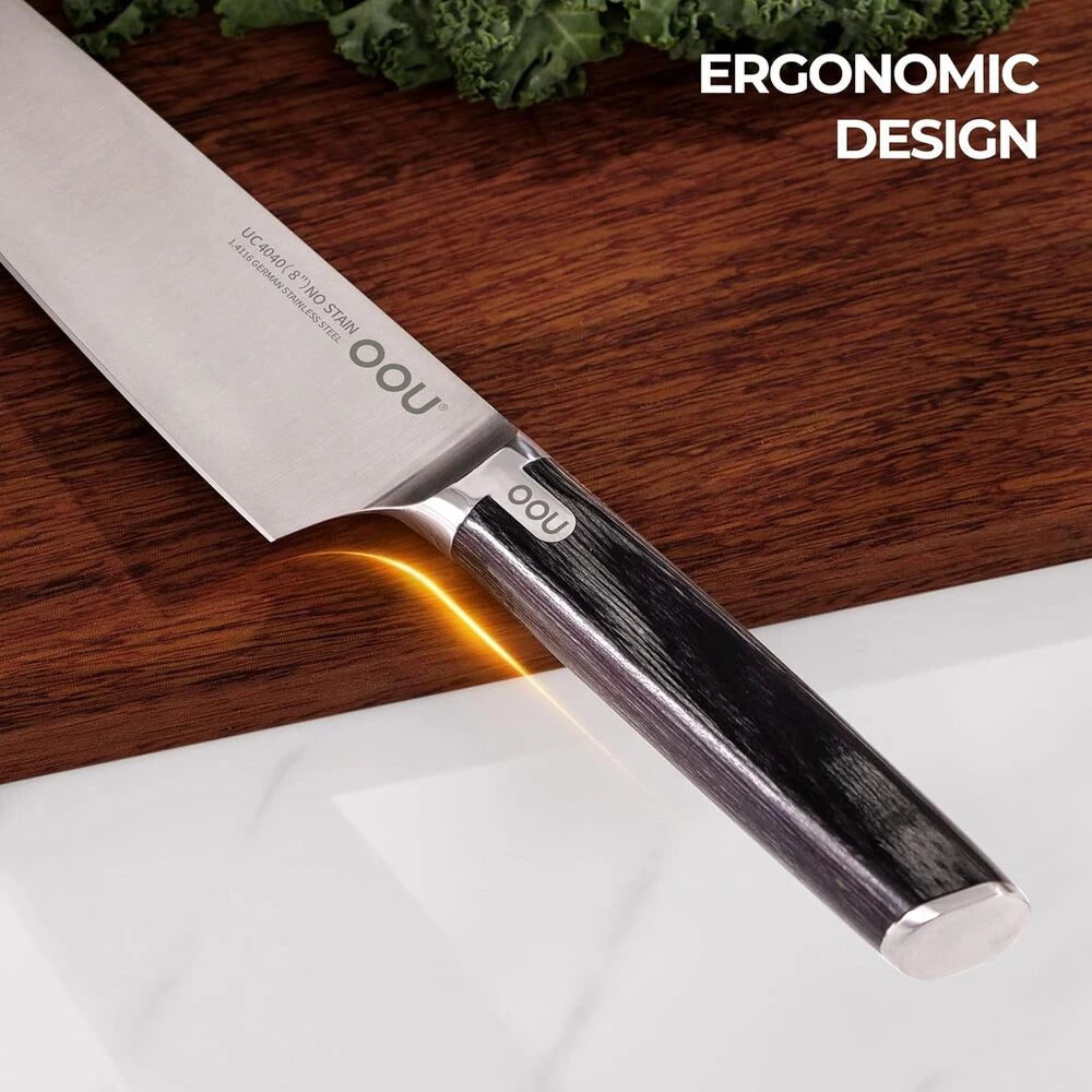 OOU®  8&quot; Chef Knife – Ultra-Sharp German Steel, Ergonomic Handle