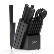OOU®  15-Piece Knife Block Set - High Carbon Stainless Steel, Black