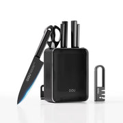 OOU® 9-Piece German Steel Knife Set with Block, Sharpener & Cutting Board Organizer – Dishwasher Safe & Anti-Rust
