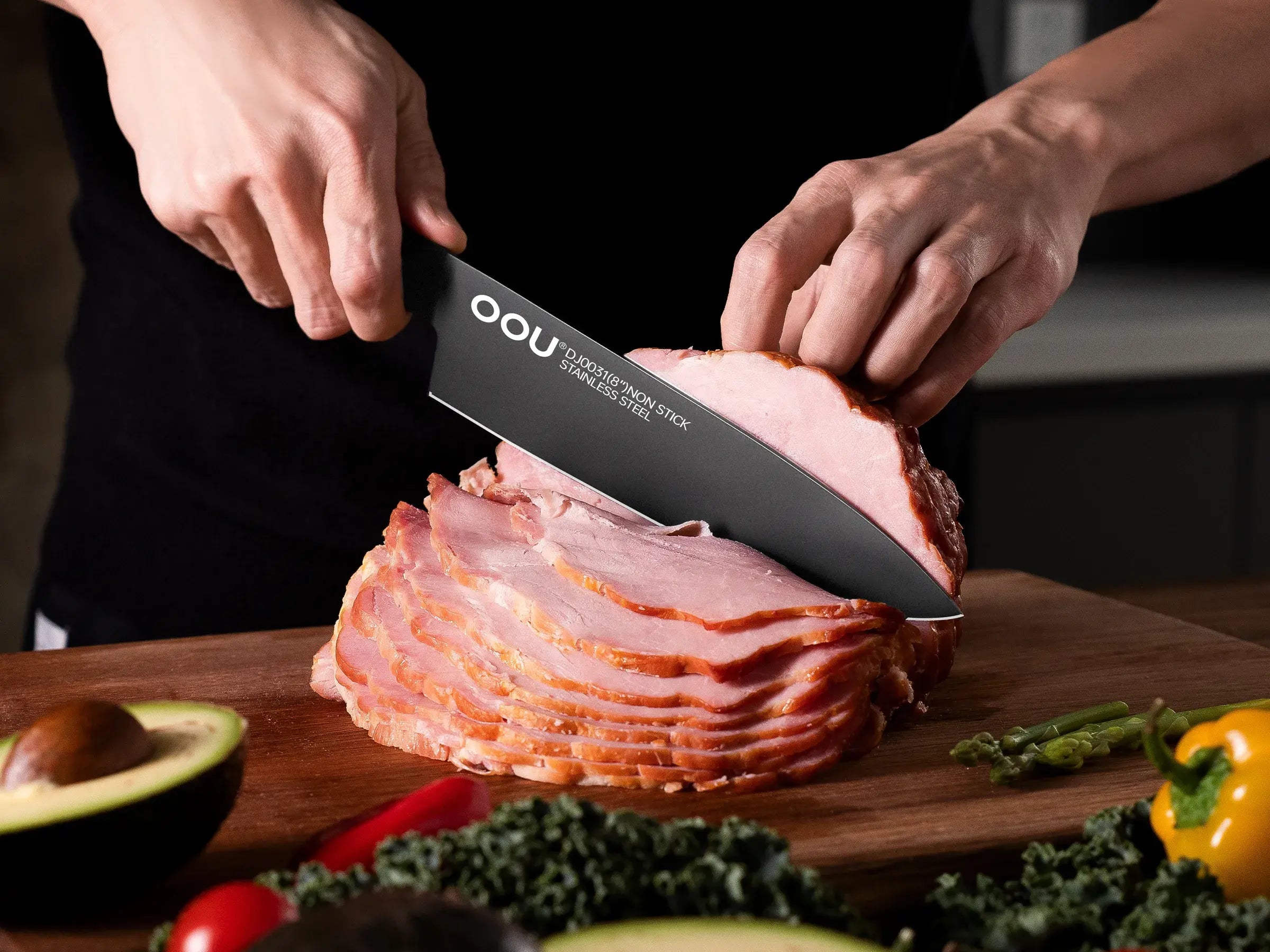 OOU® 6-Piece Compact Knife Set with Block & Sharpener