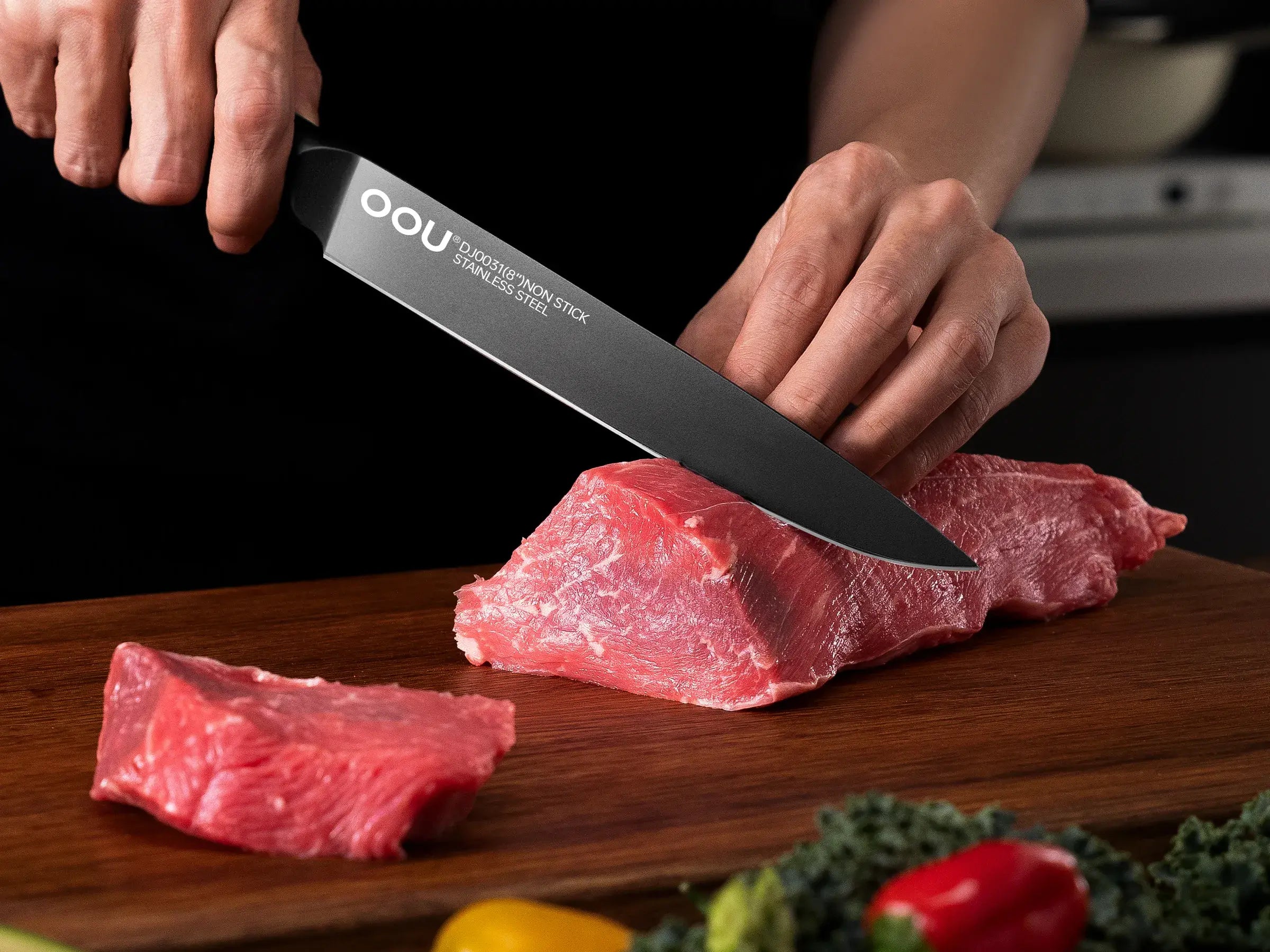 OOU® 6-Piece Compact Knife Set with Block & Sharpener