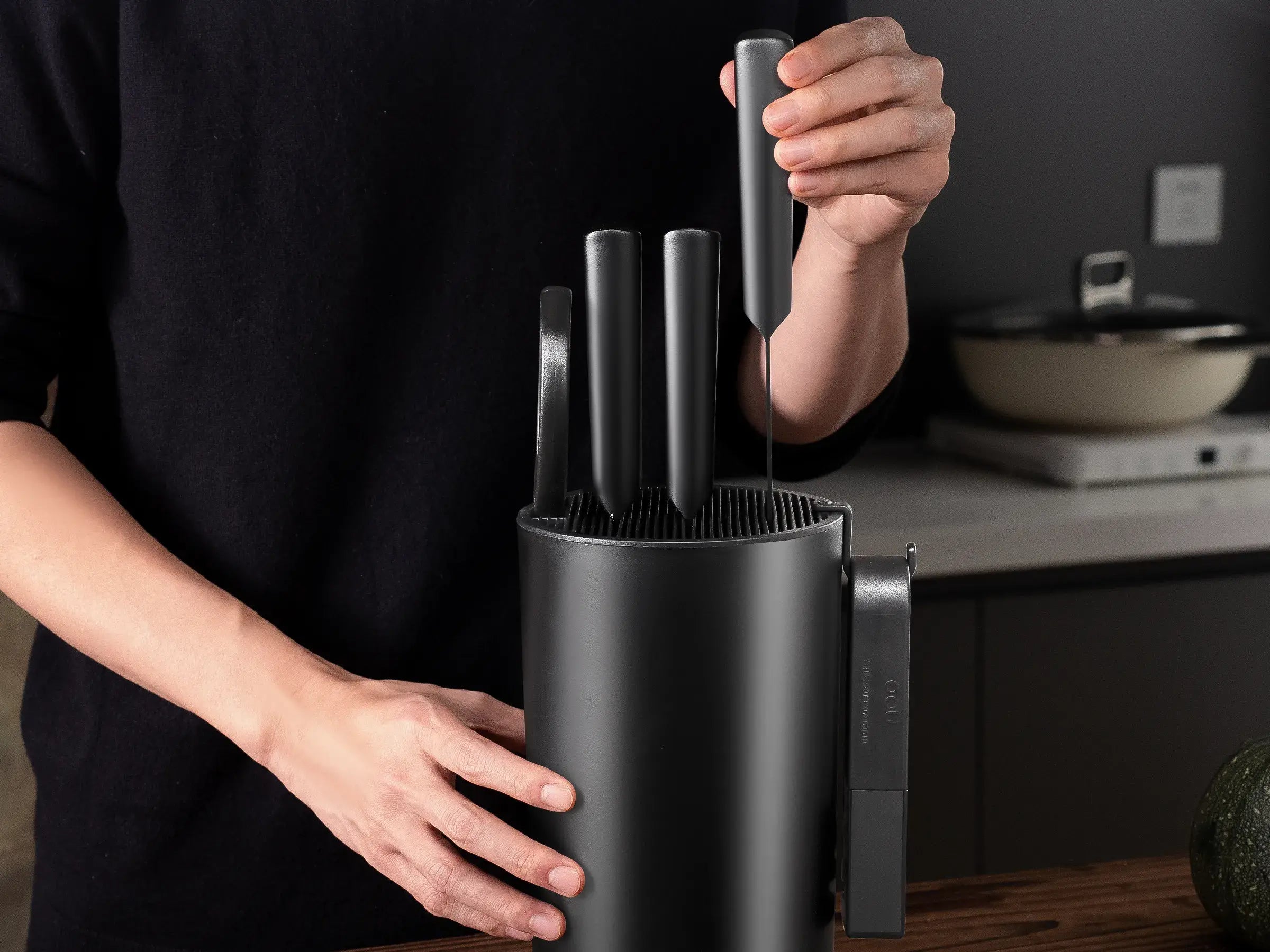 OOU® 6-Piece Compact Knife Set with Block & Sharpener