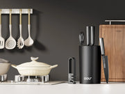 OOU® 6-Piece Compact Knife Set with Block & Sharpener