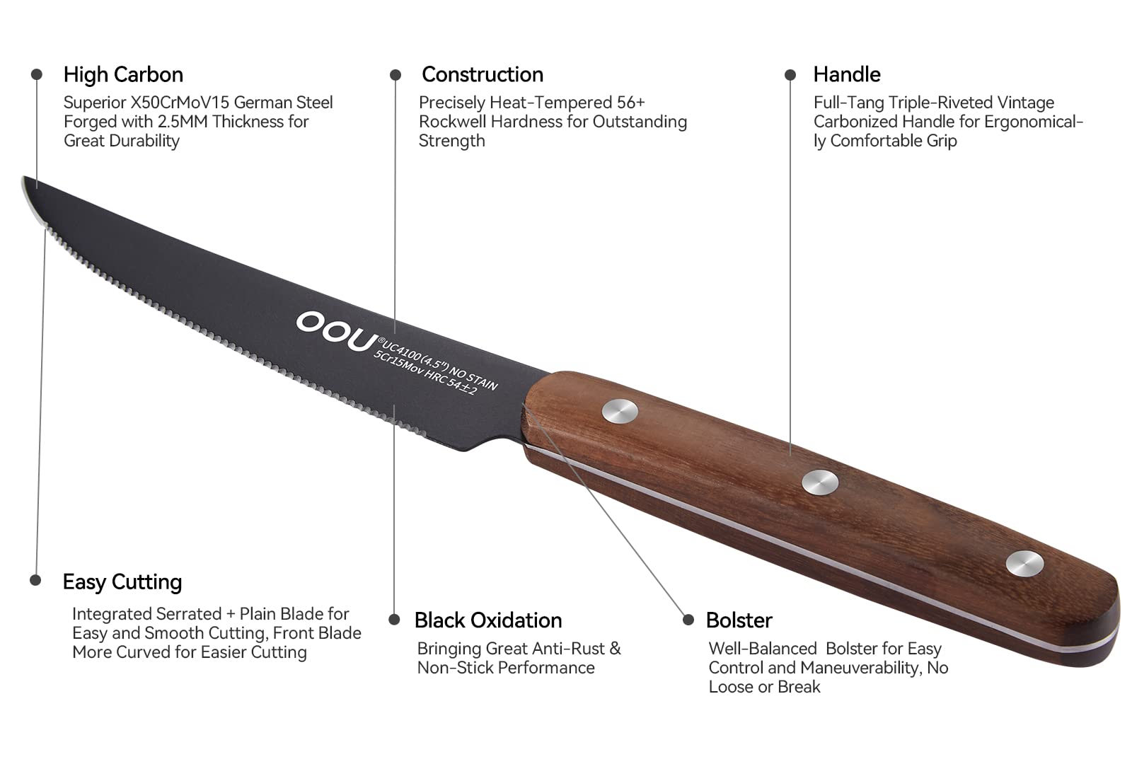 OOU Steak Knife Set of 6